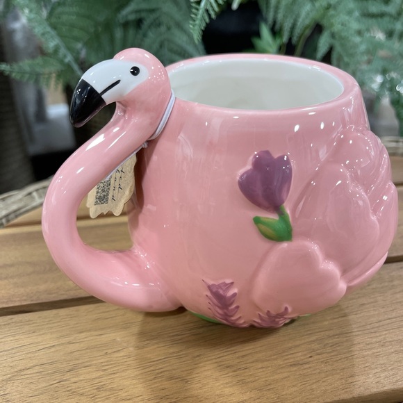 Pink Flamingo Figural Lang Handpainted Ceramic Coffee Mug NWT - Picture 5 of 6